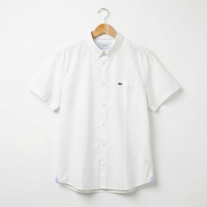 Camisa de algodón Oxford de manga corta para hombre Lacoste