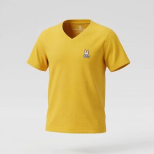 camiseta con cuello en V para niños Psycho Bunny - 2 (Niños), amarillo-crema